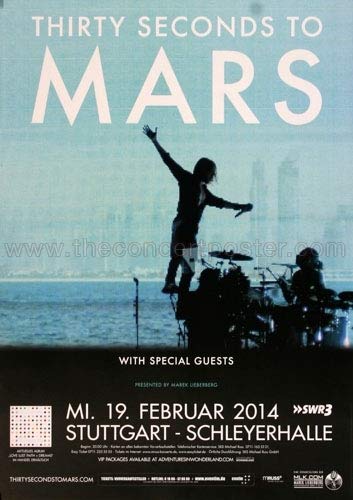 30 Seconds to Mars - In The Air, Stuttgart 2014 » Konzertplakat/Premium Poster | Live Konzert Veranstaltung | DIN A1 « von TheConcertPoster