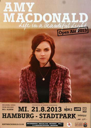 Amy Macdonald - Beautiful Light, Hamburg 2013 » Konzertplakat/Premium Poster | Live Konzert Veranstaltung | DIN A1 « von TheConcertPoster
