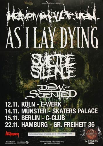 As I Lay Dying - Burne, Berlin 2010 » Konzertplakat/Premium Poster | Live Konzert Veranstaltung | DIN A1 « von TheConcertPoster