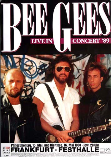 Bee Gees - Live in Concert, Frankfurt 1988 » Konzertplakat/Premium Poster | Live Konzert Veranstaltung | DIN A1 « von TheConcertPoster