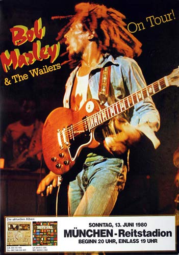 Bob Marley - Uprising, München 1980 » Konzertplakat/Premium Poster | Live Konzert Veranstaltung | DIN A1 « von TheConcertPoster