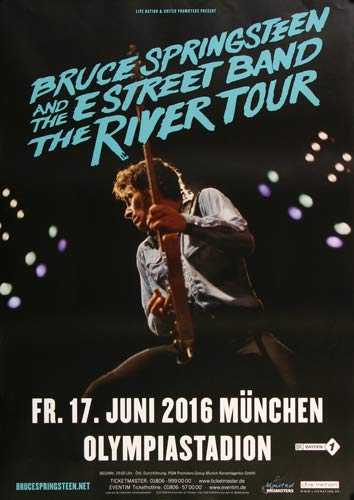 Bruce Springsteen - Live ON Stage, München 2016 » Konzertplakat/Premium Poster | Live Konzert Veranstaltung | DIN A1 « von TheConcertPoster