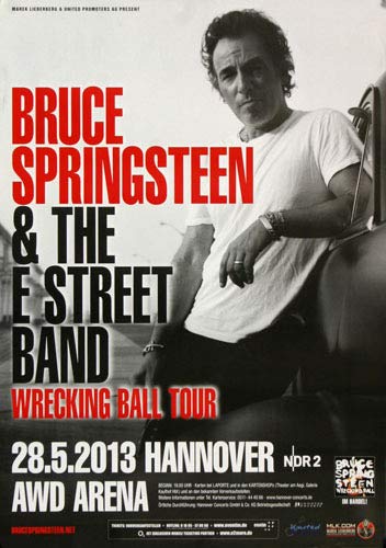 Bruce Springsteen - Wrecking Ball, Hannover 2013 » Konzertplakat/Premium Poster | Live Konzert Veranstaltung | DIN A1 « von TheConcertPoster