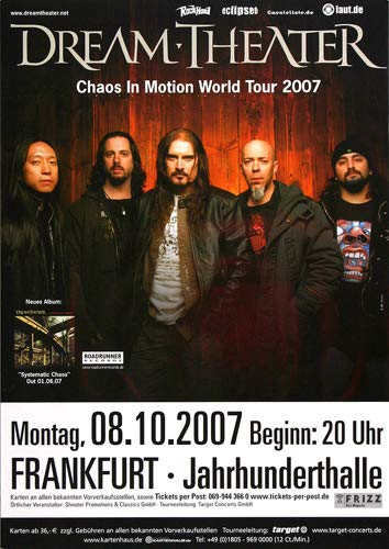 Dream Theater - Chaos in Motion, Frankfurt 2007 » Konzertplakat/Premium Poster | Live Konzert Veranstaltung | DIN A1 « von TheConcertPoster