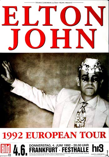 Elton John - In Europe, Frankfurt 1992 » Konzertplakat/Premium Poster | Live Konzert Veranstaltung | DIN A1 « von TheConcertPoster