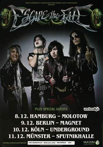 Escape The Fate - This War is Ours, Tour 2009 » Konzertplakat/Premium Poster | Live Konzert Veranstaltung | DIN A1 « von TheConcertPoster