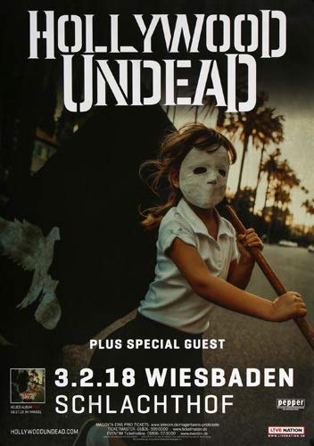 Hollywood Undead - Five, Wiesbaden 2018 » Konzertplakat/Premium Poster | Live Konzert Veranstaltung | DIN A1 « von TheConcertPoster