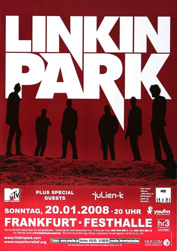 Linkin Park - Minutes to Midnight, Frankfurt 2008 » Konzertplakat/Premium Poster | Live Konzert Veranstaltung | DIN A1 « von TheConcertPoster