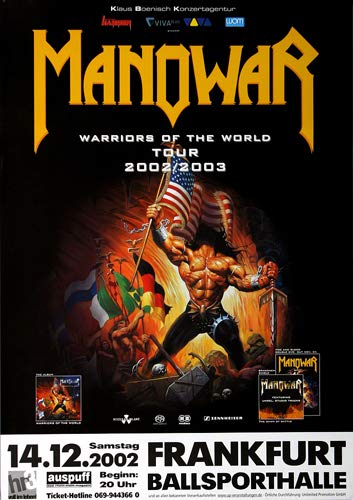 Manowar - World Tour 2002, Frankfurt 2003 » Konzertplakat/Premium Poster | Live Konzert Veranstaltung | DIN A1 « von TheConcertPoster