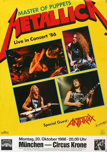 Metallica - Master of Puppets, München 1986 » Konzertplakat/Premium Poster | Live Konzert Veranstaltung | DIN A1 « von TheConcertPoster