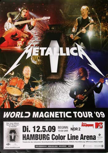 Metallica - Woorld Magnetic, Hamburg 2009 » Konzertplakat/Premium Poster | Live Konzert Veranstaltung | DIN A1 « von TheConcertPoster