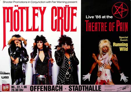 Mötley Crüe - Theatre of Pain, Frankfurt 1986 » Konzertplakat/Premium Poster | Live Konzert Veranstaltung | DIN A1 « von TheConcertPoster