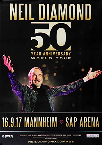 Neil Diamond - 50 Years World Tour, Mannheim 2017 » Konzertplakat/Premium Poster | Live Konzert Veranstaltung | DIN A1 « von TheConcertPoster