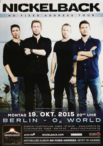 Nickelback - No Fixed Address, Berlin 2015 » Konzertplakat/Premium Poster | Live Konzert Veranstaltung | DIN A1 « von TheConcertPoster