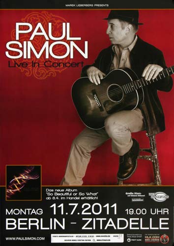 Paul Simon - So Beautiful, Berlin 2011 » Konzertplakat/Premium Poster | Live Konzert Veranstaltung | DIN A1 « von TheConcertPoster