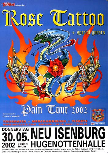 Rose Tattoo - Pain, Rock am Ring 2002 » Konzertplakat/Premium Poster | Live Konzert Veranstaltung | DIN A1 « von TheConcertPoster