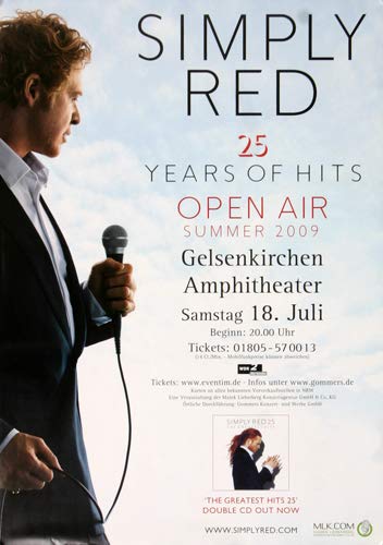 Simply Red - Open Air, Gelsenkirchen 2009 » Konzertplakat/Premium Poster | Live Konzert Veranstaltung | DIN A1 « von TheConcertPoster