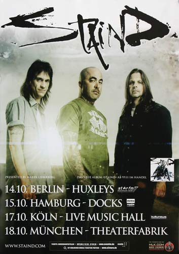 Staind - Staind Live, Tour 2011 » Konzertplakat/Premium Poster | Live Konzert Veranstaltung | DIN A1 « von TheConcertPoster