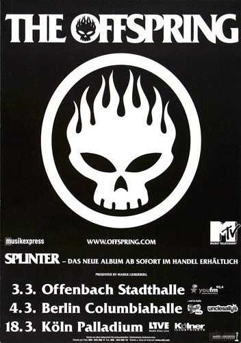 The Offspring - The Splinter Tour, Tour 2004 » Konzertplakat/Premium Poster | Live Konzert Veranstaltung | DIN A1 « von TheConcertPoster