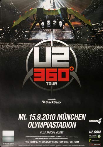U2-360° Black, München 2010 » Konzertplakat/Premium Poster | Live Konzert Veranstaltung | DIN A1 « von TheConcertPoster