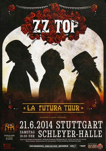 ZZ Top - La Futura, Stuttgart 2014 » Konzertplakat/Premium Poster | Live Konzert Veranstaltung | DIN A1 « von TheConcertPoster