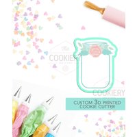 Einmachglas Mit Blumen Ausstecher, Ausstecher - 3D Gedruckt Ausstechform Tck48116 von TheCookierydotCA