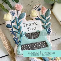 Floral Vintage Schreibmaschine Ausstecher - Back To School 3D Gedruckt Tck88176 von TheCookierydotCA