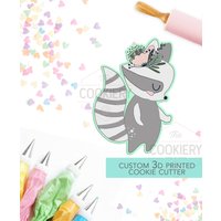 Girly Waschbär Ausstecher - Waldtiere Ostern 3D Gedruckt Ausstechform Tck13144 von TheCookierydotCA
