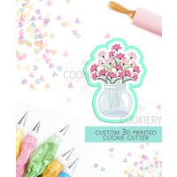 Glas Mit Blumen - in Vase 3D Gedruckte Ausstechform Tck48110 von TheCookierydotCA