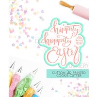 Hippity Hoppity Ostern Schriftzug Ausstecher, Frohe Kalligraphie 3D Gedruckt Ausstecher - Und Schablone -Tck12121 Hippity Hoppity Ostern Schriftzug Ausstecher, Frohe Kalligraphie 3D Gedruckt Ausstecher - Und Schablone -Tck12121 von TheCookierydotCA