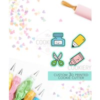 Mini-Ausstechform-Set Für Schulbedarf - Mini-Ausstechformen 3D-Gedruckte Ausstechform Tck21111 4Er Set von TheCookierydotCA