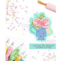 Teetasse Mit Blumen Und Tag Ausstecher, Einmachglas Ausstecher - 3D Gedruckt Tck48117 von TheCookierydotCA