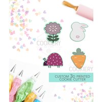 Verschiedene Ostern Mini Ausstechformen Set - 3D Gedruckte Ausstechform Tck13149 4Er von TheCookierydotCA