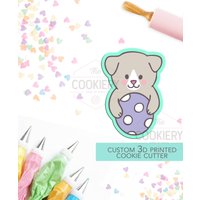 Welpe Mit Osterei Ausstecher, Frohe Ostern Ausstechform, 3D Gedruckter Ausstecher - Tck12125 von TheCookierydotCA