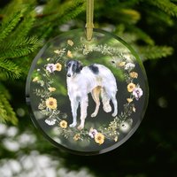 Frühling Borzoi Glas Ornament Sonnenfänger von TheCoolCatClub