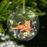 Frühling Orange Tabby Glas Ornament Sonnenfänger von TheCoolCatClub