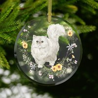 Frühling Perser Katze Glas Ornament Sonnenfänger von TheCoolCatClub