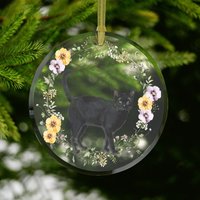 Frühling Schwarze Katze Glas Ornament Sonnenfänger von TheCoolCatClub