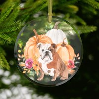 Herbst Bulldogge Glas Andenken Fensterschmuck Sonnenfänger von TheCoolCatClub