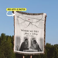 Benutzerdefinierte Reisekarte Decke | Personalisierte Foto-Collage Karte Jahrestag Geschenk Für Paare, Hochzeitsgeschenk Mann Und Frau von TheCoolRuler