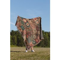 Boho Patchwork Gewebte Decke Vintage Cottagecore Dekor von TheCoolRuler
