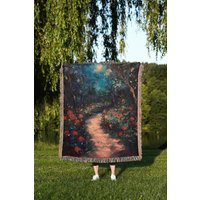 Dunkel Florale Gobelin Decke Gothic Cottagecore Dekor von TheCoolRuler