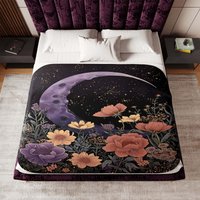 Floral Crescent Moon Webdecke Boho Goth Cottagecore Dekor Floral Crescent Moon Webdecke Boho Goth Cottagecore Dekor von TheCoolRuler