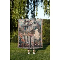 Geist Im Garten Gewebte Decke Vintage Cottagecore Wandteppich von TheCoolRuler