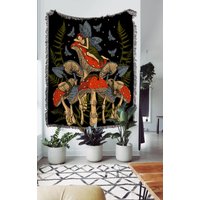 Gewebte Pilz-Fee-Decke Cottagecore Hippie-Dekor von TheCoolRuler