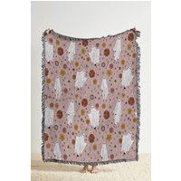 Groovy Ghost Gewebte Decke Retro Floral Halloween Dekor von TheCoolRuler