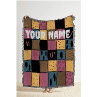 Halloween Town Gewebte Decke Benutzerdefinierter Name, Nightmare From Christmas Halloween Town Gewebte Decke Benutzerdefinierter Name, Nightmare From Christmas von TheCoolRuler