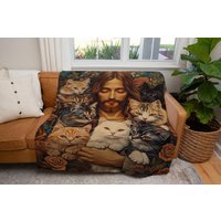 Jesus Und Katzen Decke Süsser Boho Überwurf Jesus Und Katzen Decke Süsser Boho Überwurf von TheCoolRuler