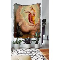 Jesus Und Nonne Gewebte Decke Vintage Religiöser Wandteppich von TheCoolRuler