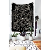 Sacred Heart Woven Decke Okkulter Wandteppich, Boho Bettwäsche Sacred Heart Woven Decke Okkulter Wandteppich, Boho Bettwäsche von TheCoolRuler